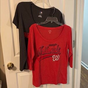 2, both size XL, Washington Nationals Red and GreyTees